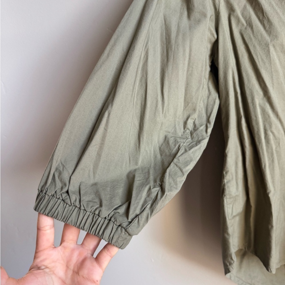 Nation LTD Pima Cotton Blouse S | Puff Sleeve Button Front Top Minimalist Chic - Picture 12 of 14